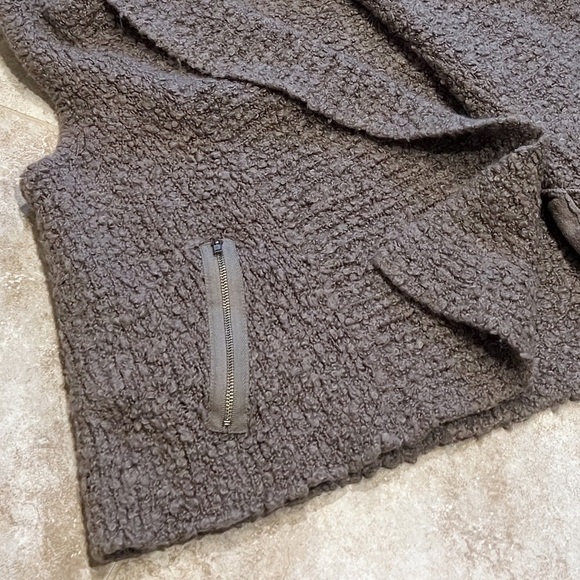 LOFT Soft Mohair Sweater Vest Gray Brown Small Pockets Open cowl neck Wool - Picture 4 of 7